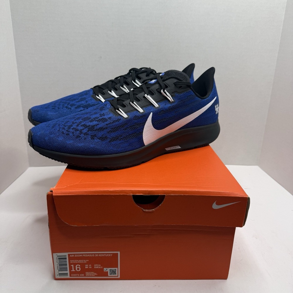 Nike Air Zoom Pegasus 36 Kentucky Wildcats Men’s Size 16 Blue CI2073-400 NEW